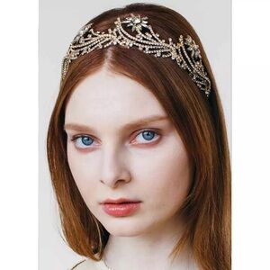 Jennifer Behr Dorothea Gunmetal Crystal Headpiece Swarovski